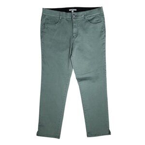 Bass Jeans Womens Size 16 Solid All Green Comfort Waist Pockets Stretch Denim